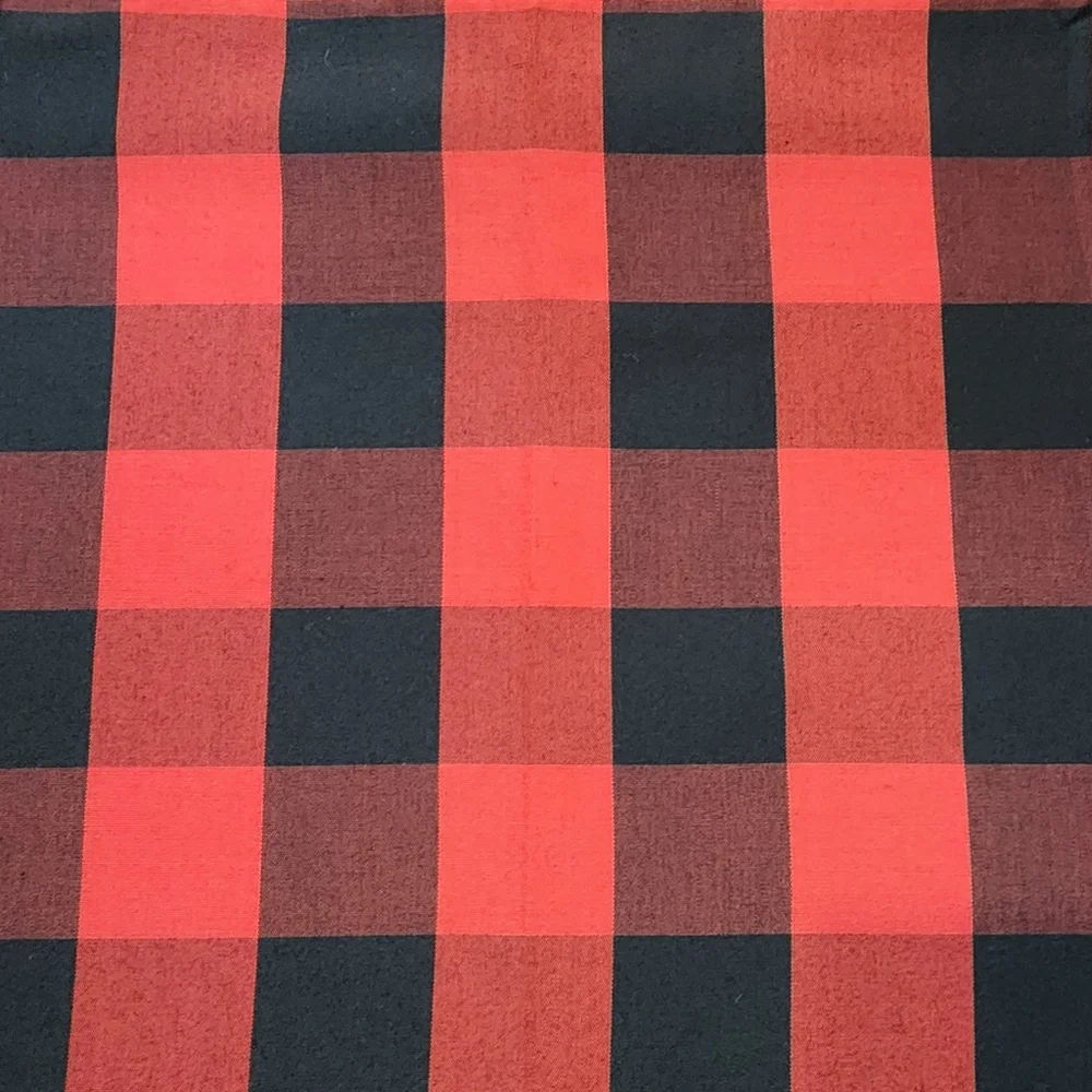 Red and Black Plaid Kitchen Curtains for Cabin or Lodge 29